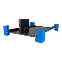 Configurable PC 1-Socket Bracket (1 Set) (101-7603) Installed on 4 Post Modular Device Testing Rack Shelf with Dell Micro Desktop