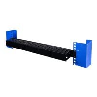 1U Horizontal Plastic Cable Duct With Cover (2.5in Deep) (180-4943) Installed on Rack