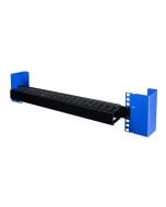 1U Horizontal Plastic Cable Duct With Cover (2.5in Deep) (180-4943) Installed on Rack