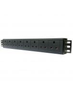 8 Way, 13 Amp, Horizontal Rack Mount Power Strips
